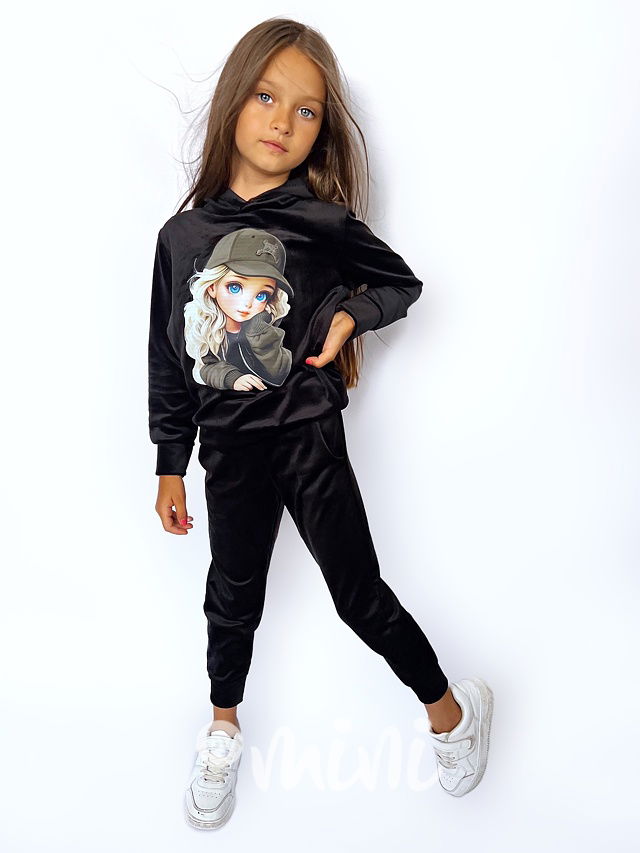 Miss blue eyes černá velur souprava