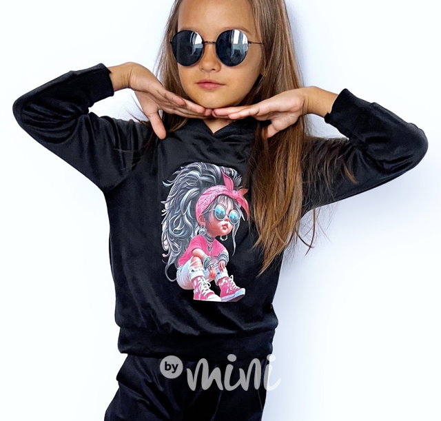 Cool girl černá velur souprava