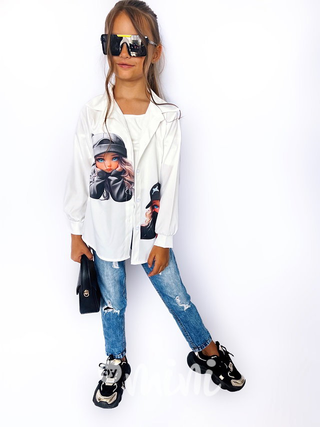 Cutie long košile white/black