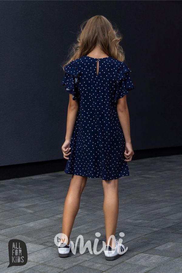 All for kids šaty puntík blue