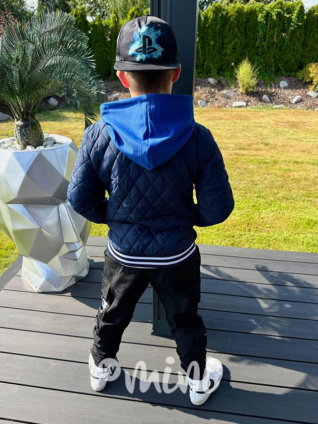 Prošívaná hoodie bunda Chicago blue