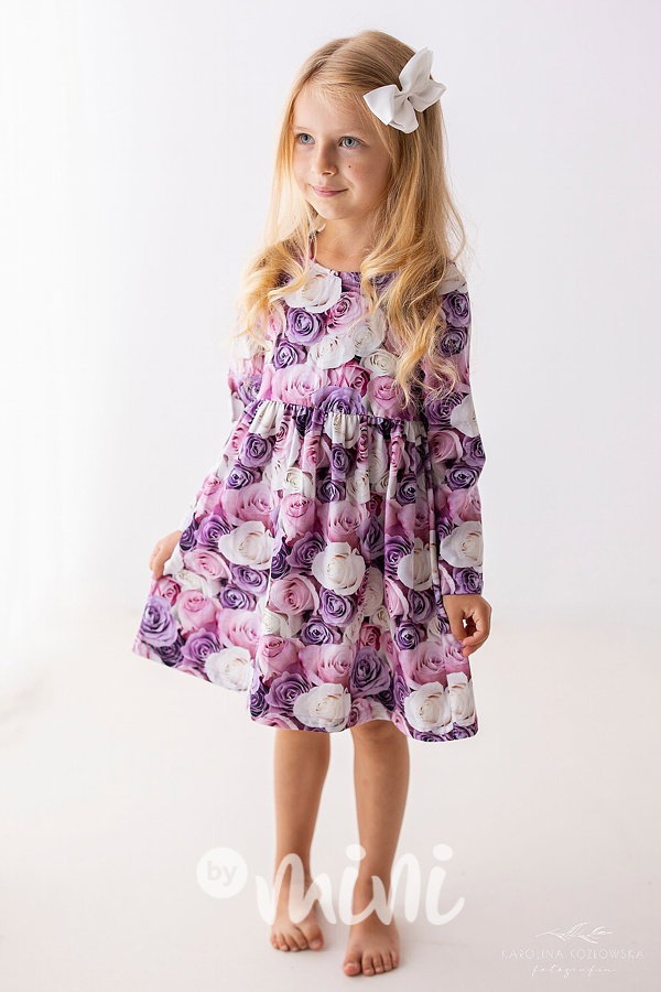 Lily Grey lila flower boho šaty