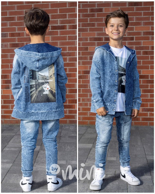 All for kids denim blue mikina