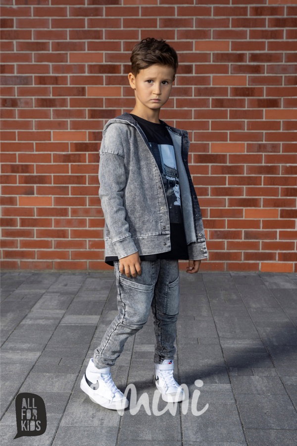 All for kids denim black mikina