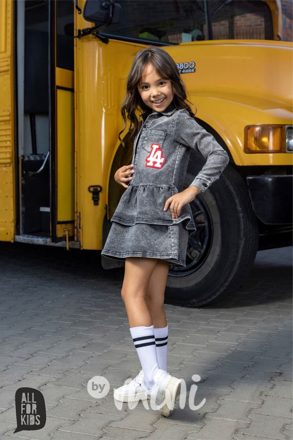 All for kids denim black šaty College