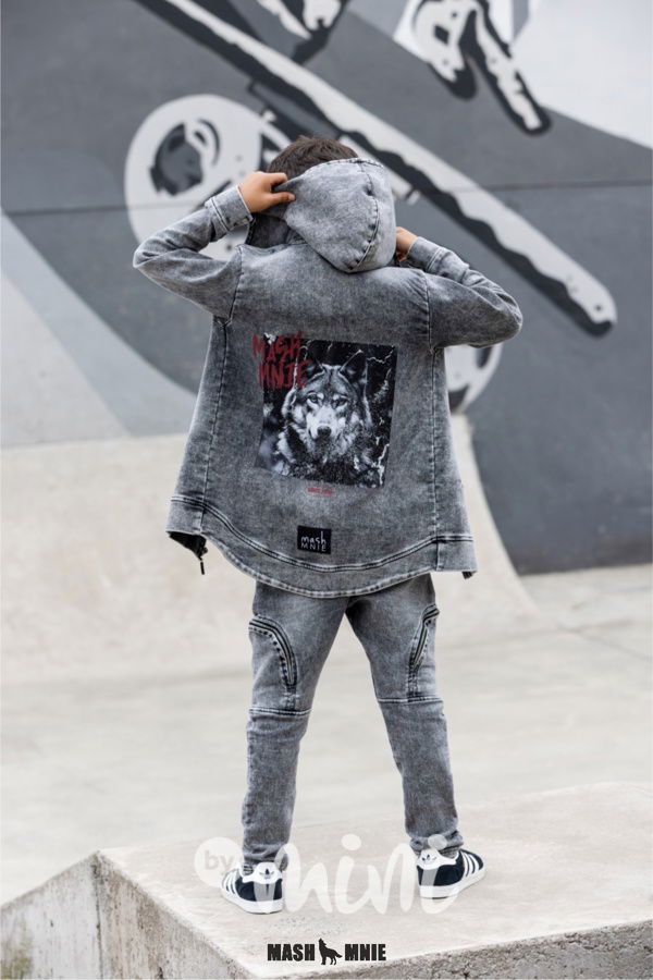 Mash Mnie jogger black denim se zipy