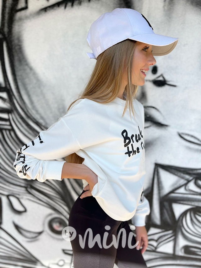 Mikina break the rules krémová