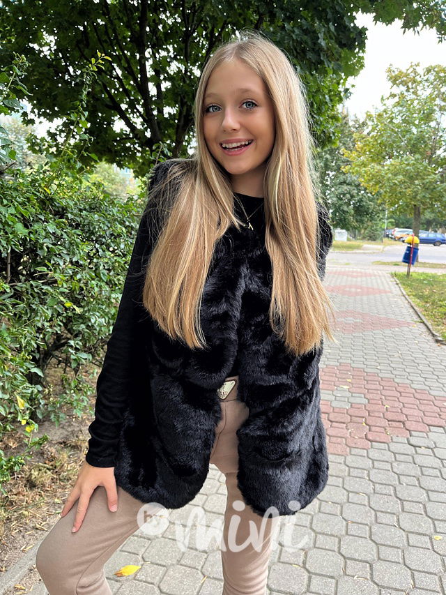 Chlupatá vestička black