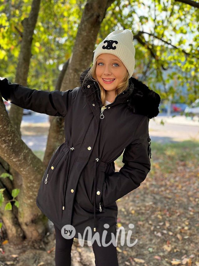 Černá zimní sporty parka