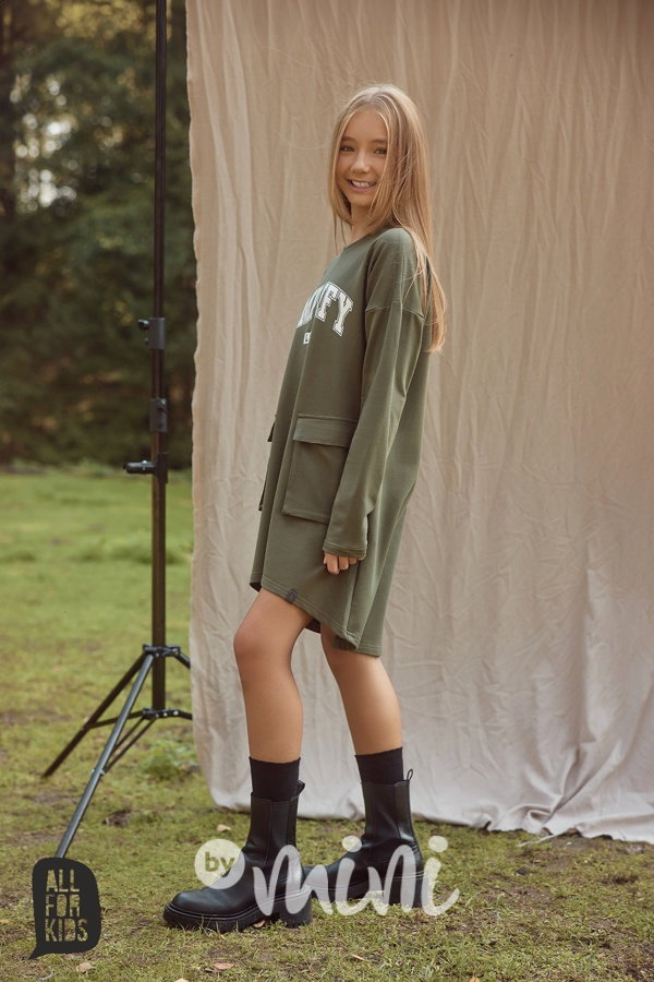 All for kids cargo šaty khaki