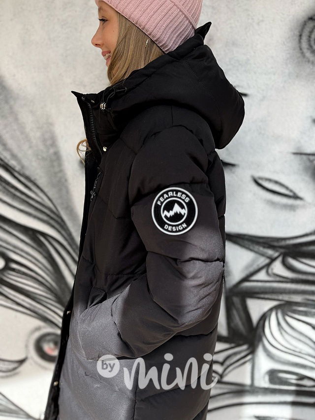 Maxi dlouhý zimní kabát DESIGN černý