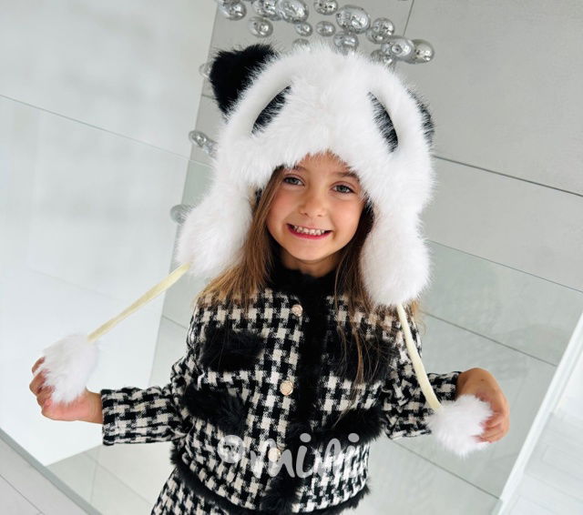 Panda chlupatá čepice