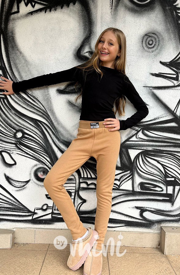 Zateplené legíny FASHION béžové