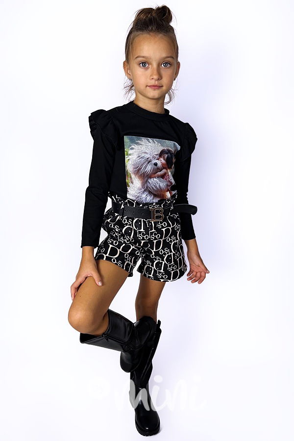 HUG ME blůzka s řasením černá