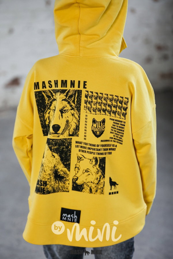 Mash Mnie long mikina na zip žlutá