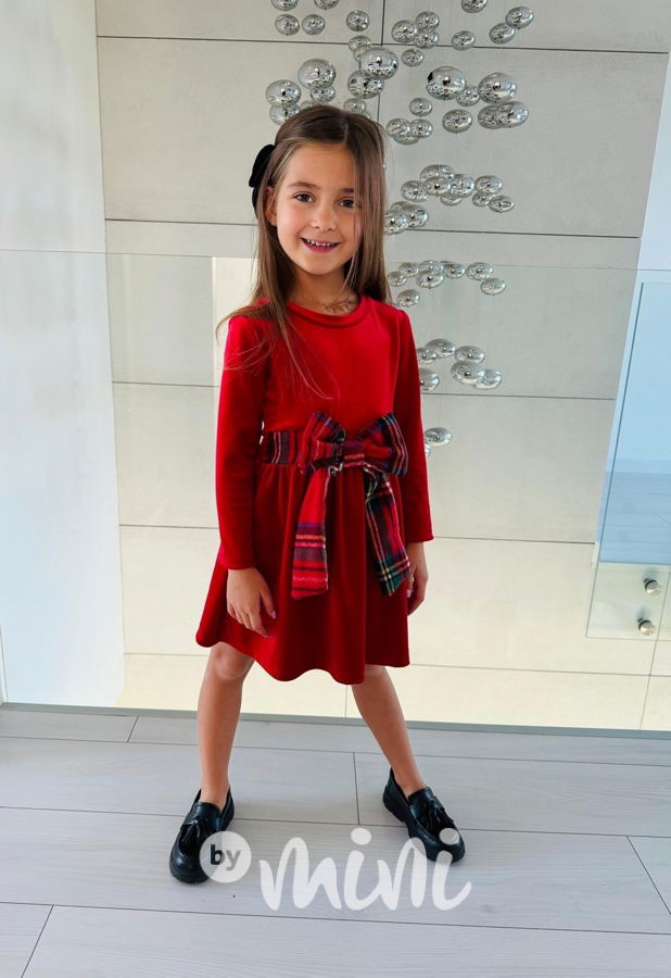 Sváteční soft velur šaty červené