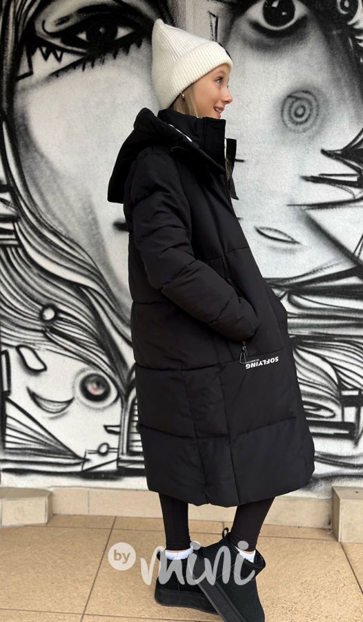Maxi dlouhý zimní kabát SPORTY black