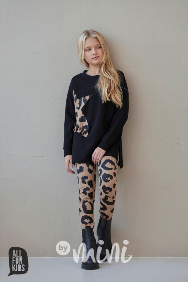 All for kids leopard legíny beige