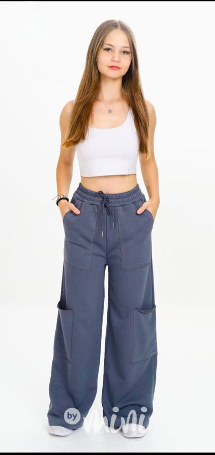 Volné teplejší relaxed tepláky GRAFIT