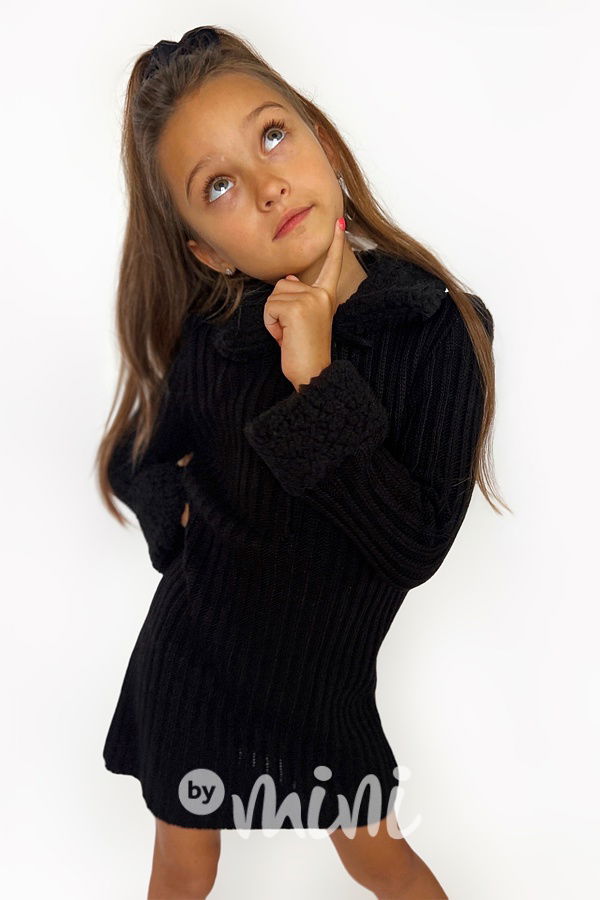 Svetrové šaty černé
