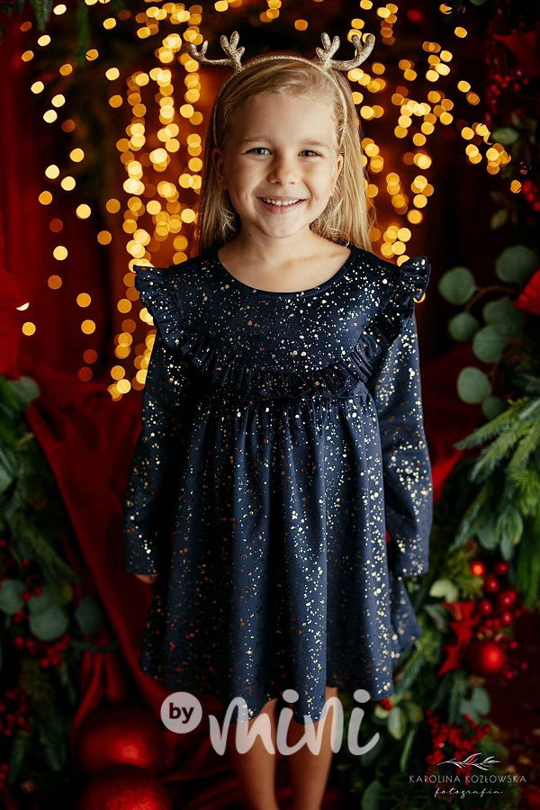 Lily Grey soft velur SHINE šaty modré