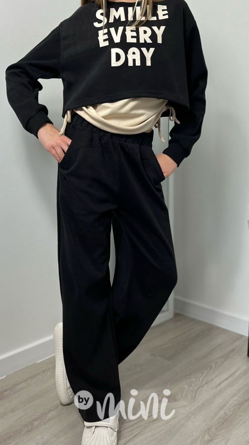 3-dílný lounge komplet SMILE černý