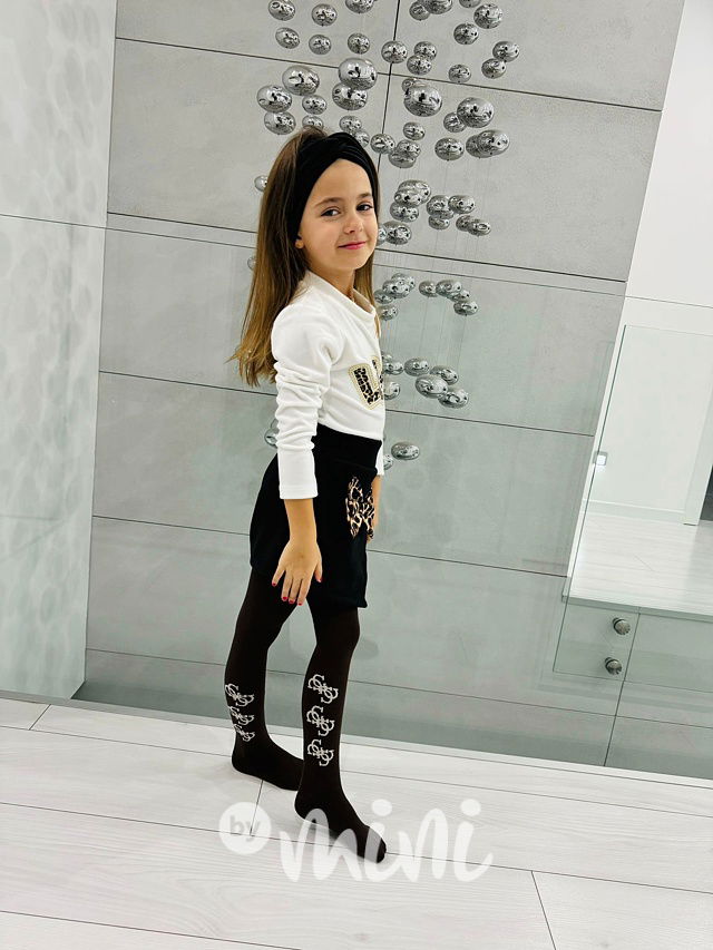 Teplé černé sukňokraťasy s mašlí