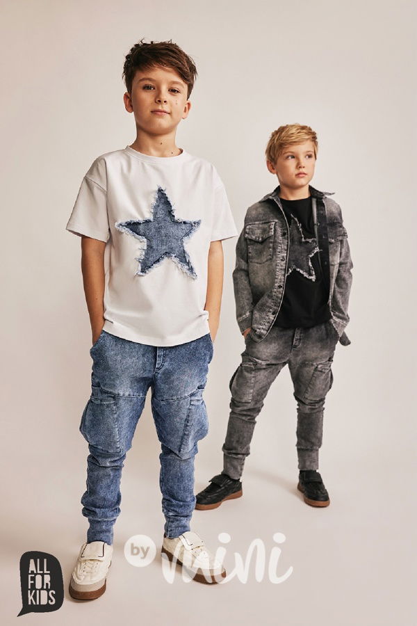 All for kids denim star triko bílé
