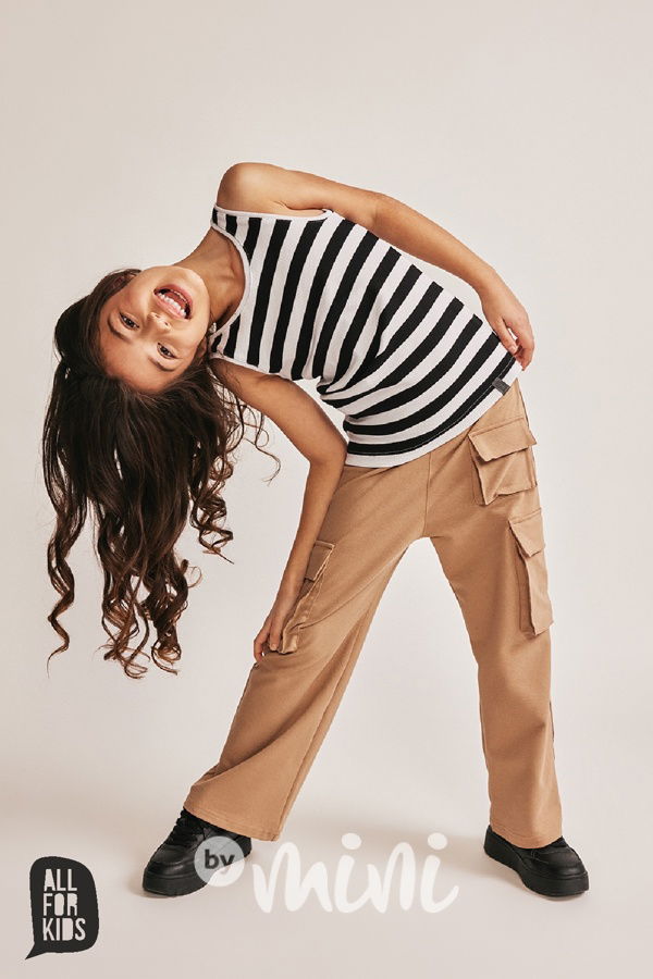 All for kids cargo široké kalhoty beige