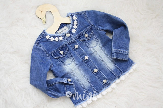 Jeans bunda s krajkou