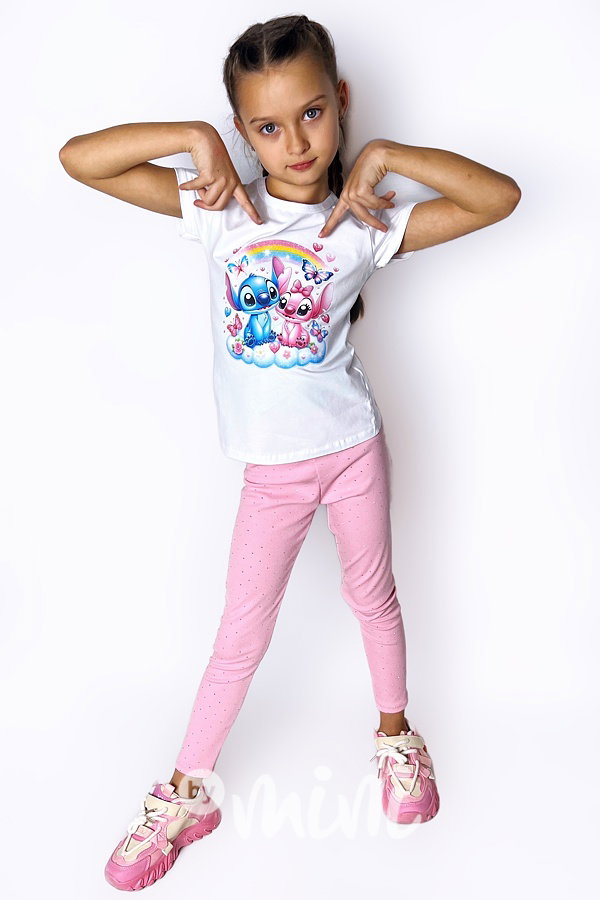 Lilo & Stitch triko rainbow white