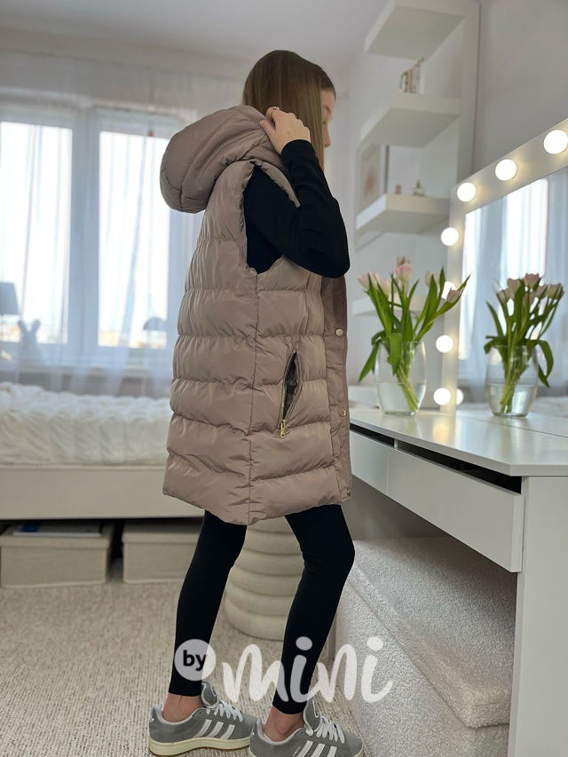 Jarní long vesta béžová