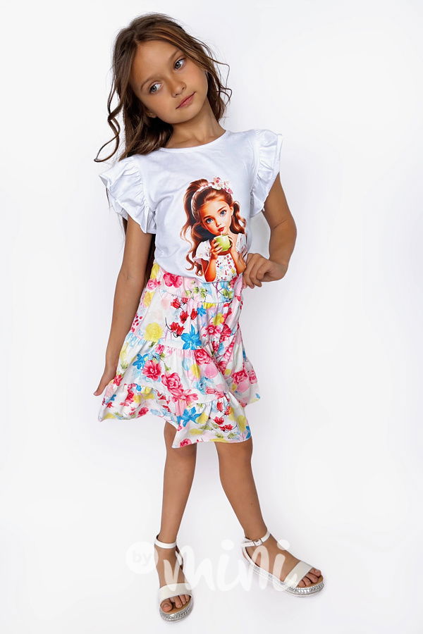 SUMMER květovaná sukně + blůzka