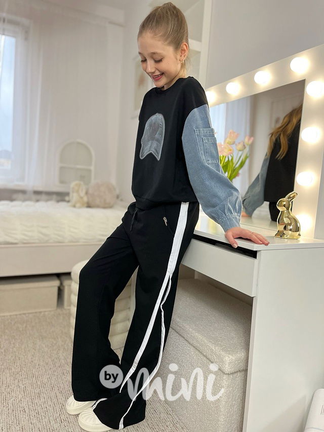 Volné lounge kalhoty černé