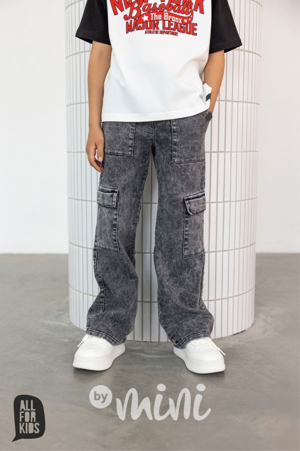 All for kids soft denim široké kapsáče