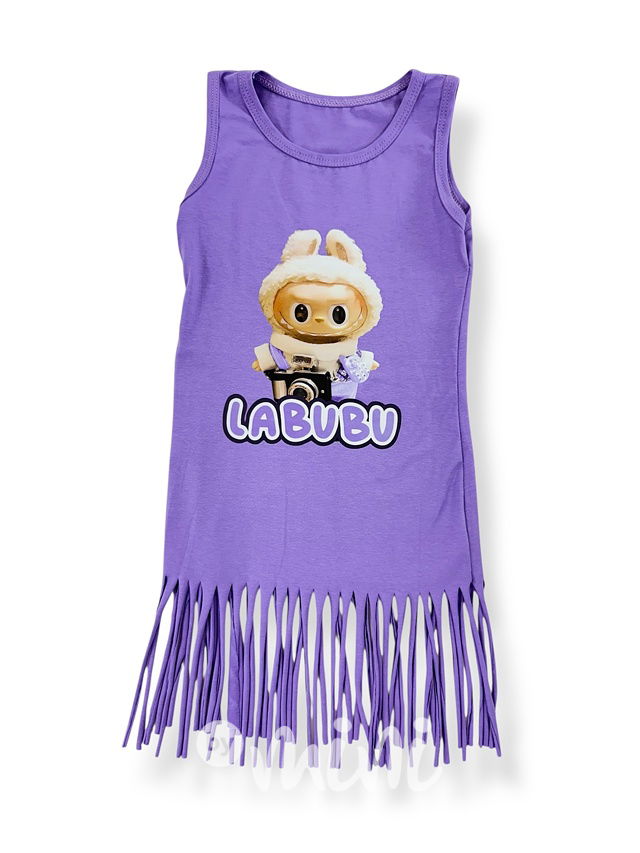 Labubu beach šaty fialové