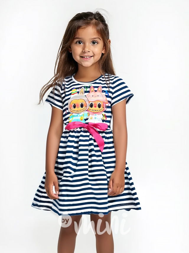 Labubu summer dress white/blue