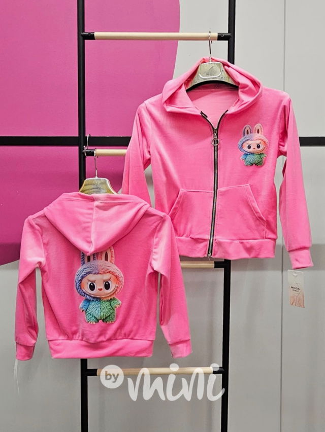 Labubu soft velur mikina COLORS růžová