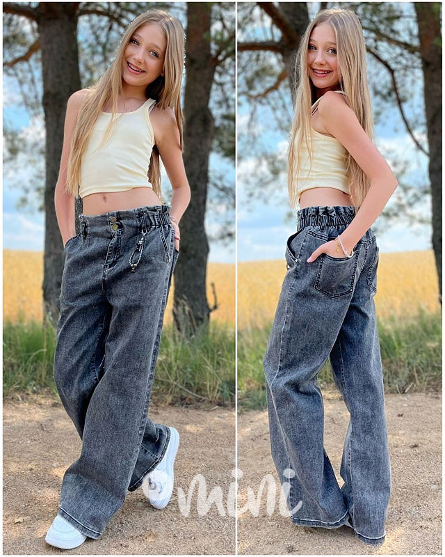 Lounge volné džíny s řetízkem