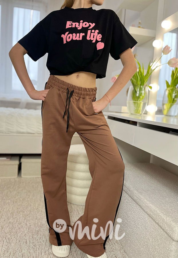 Volné lounge kalhoty taupe