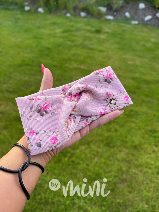 Květovaná čelenka pink