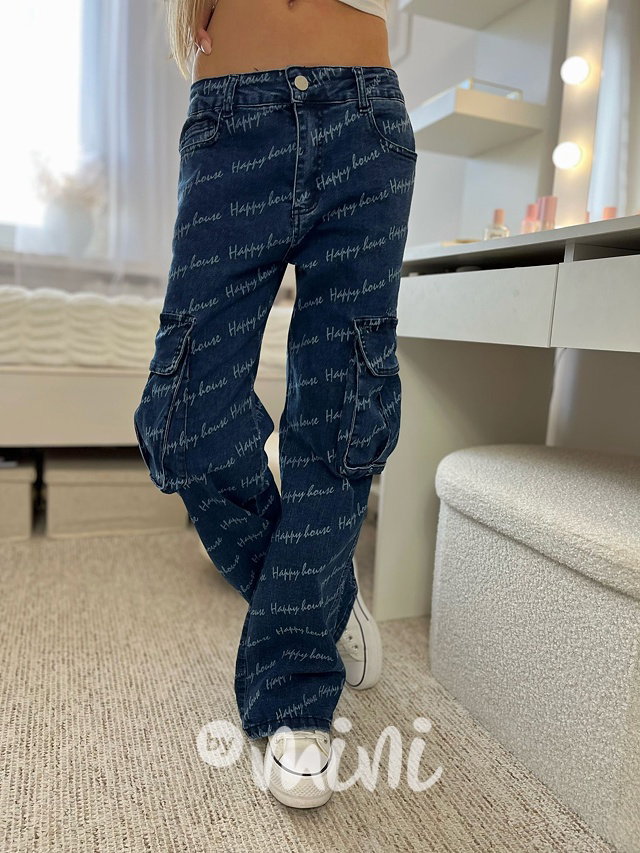 Happy denim cargo džíny