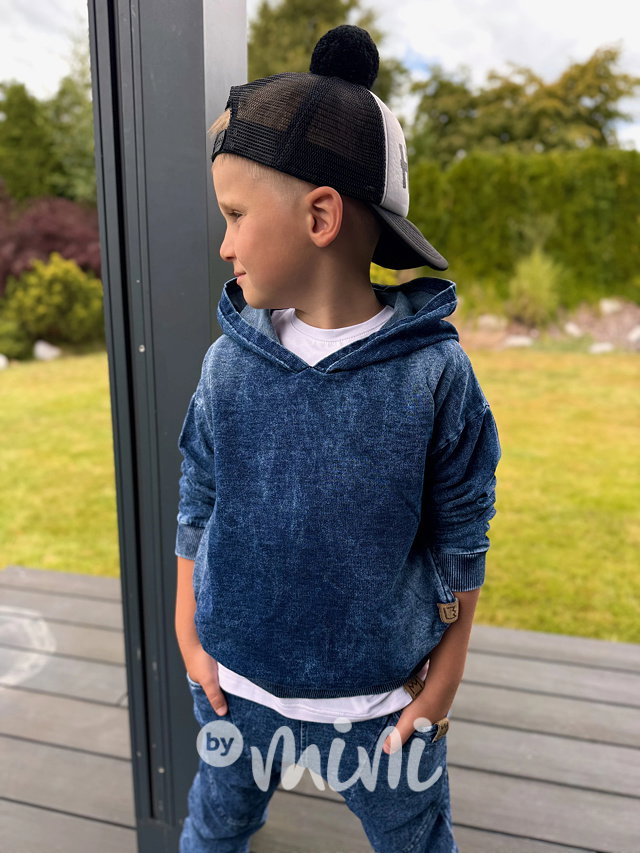 Soft denim hoodie mikina