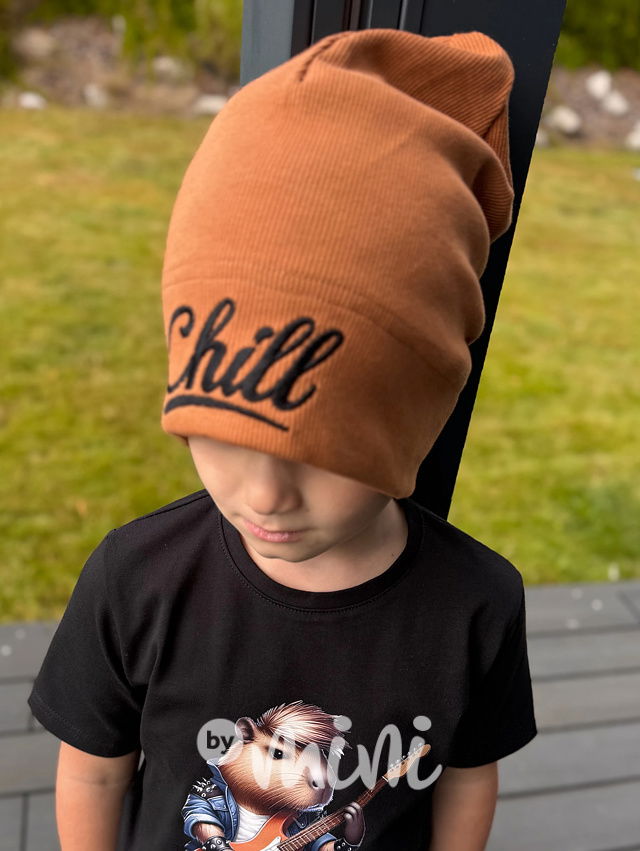 Chill spadlá žebrovaná houmles čepice camel