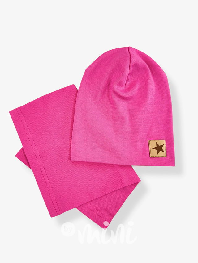 STAR čepice s nákrčníkem růžová