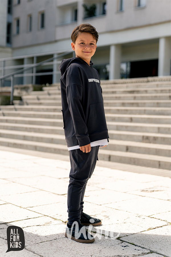 All for kids mikina impossible grafitová