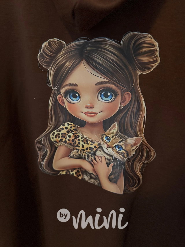 Maxi dlouhá mikina GIRL hnědá