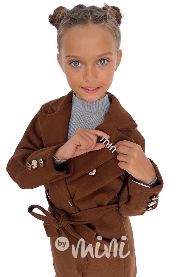 Flaušový kabátek MIA hnědý