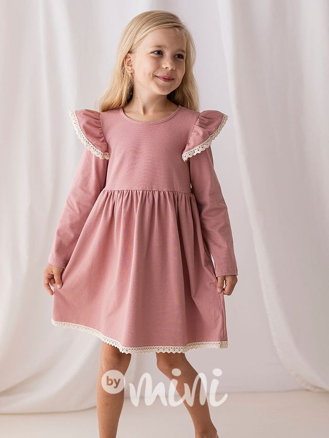 Romantic boho šaty Lily Grey old pink