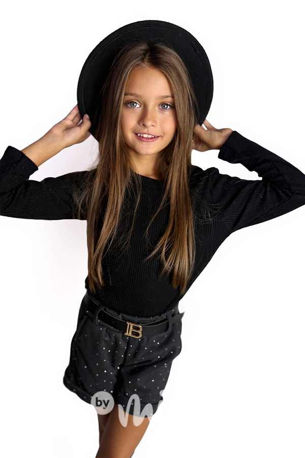 Černý stretch svetřík s knoflíčky